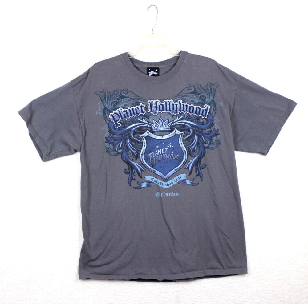 Vintage Planet Hollywood Orlando Mens T Shirt Extra Large Grey 100% Cotton 1998